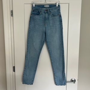 Madewell Jeans, The Mom Jean, light wash, size T25